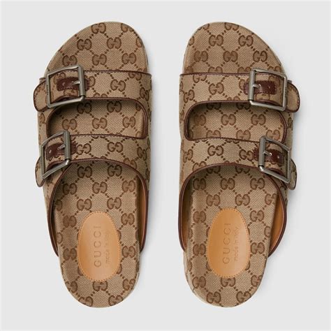 gucci men slip on sandal|Gucci flat shoes for men.